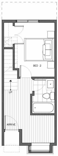 First Floor Plan of 6511B Phinney Ave N, One of the Homes in The Peaks at Phinney Ridge by Isola Homes