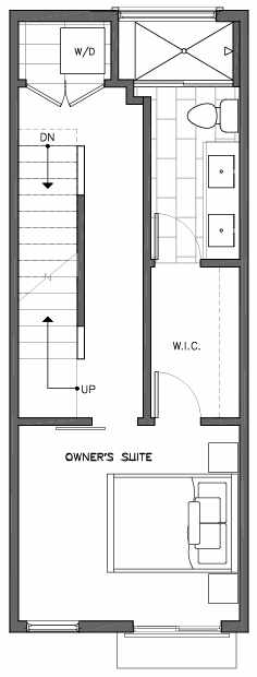 Third Floor Plan of 6511D Phinney Ave N, One of the Homes in The Peaks at Phinney Ridge by Isola Homes