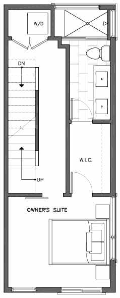 Third Floor Plan of 6511G Phinney Ave N, One of the Homes in The Peaks at Phinney Ridge by Isola Homes