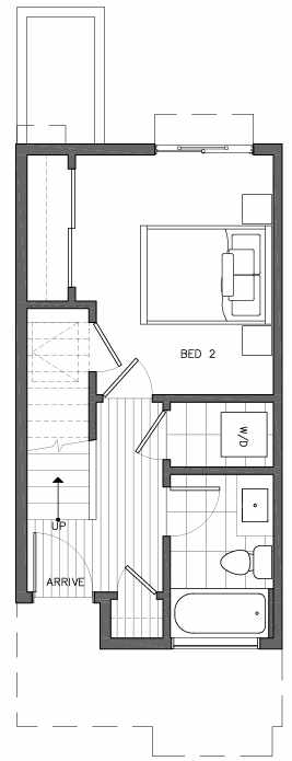 First Floor Plan of 6517A Phinney Ave N, One of the Rainier Townhomes in The Peaks at Phinney Ridge by Isola Homes