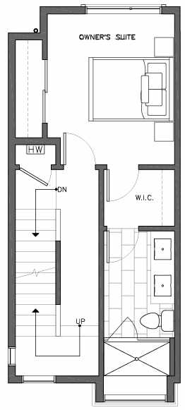 Third Floor Plan of 6517A Phinney Ave N, One of the Rainier Townhomes in The Peaks at Phinney Ridge by Isola Homes