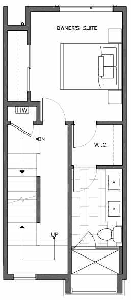 Third Floor Plan of 6517C Phinney Ave N, One of the Rainier Townhomes in The Peaks at Phinney Ridge by Isola Homes