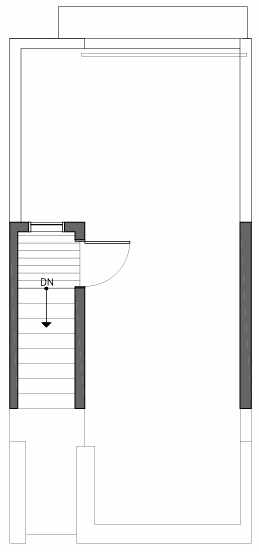 Roof Deck Floor Plan of 6517B Phinney Ave N, One of the Rainier Townhomes in The Peaks at Phinney Ridge by Isola Homes