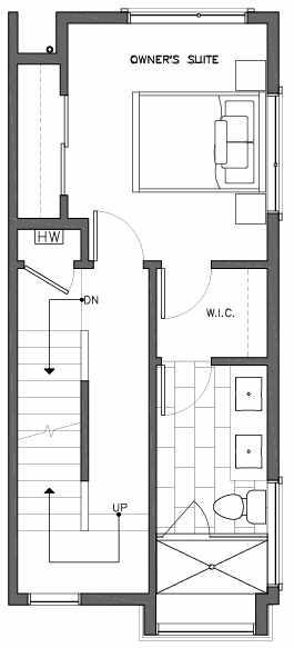 Third Floor Plan of 6517H Phinney Ave N, One of the Rainier Townhomes in The Peaks at Phinney Ridge by Isola Homes