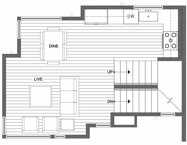 Second Floor Plan of 6111 17th Ave NW of the Kai Townhomes in Ballard