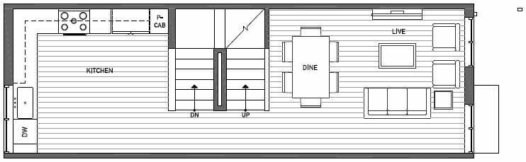 Second Floor Plan of Talta Two-Bedroom Townhome with the Katrine Floor Plan