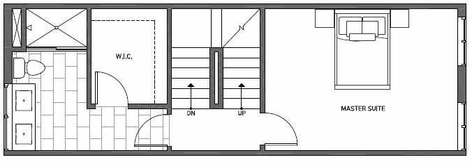 Third Floor Plan of Talta Two-Bedroom Townhome with the Katrine Floor Plan