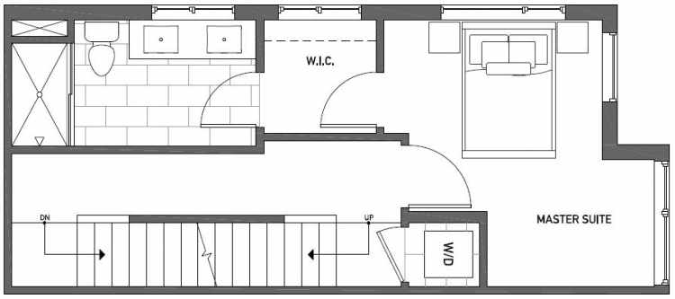 Third Floor Plan of Talta Two-Bedroom Townhome with the Nissa Floor Plan