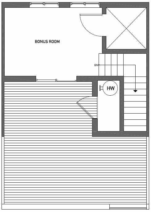 Roof Deck Floor Plan of Talta Two-Bedroom Townhome with the Britt Floor Plan