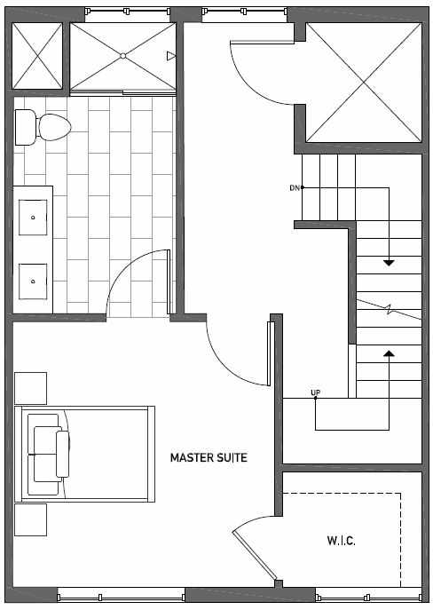 Third Floor Plan of Talta Two-Bedroom Townhome with the Britt Floor Plan