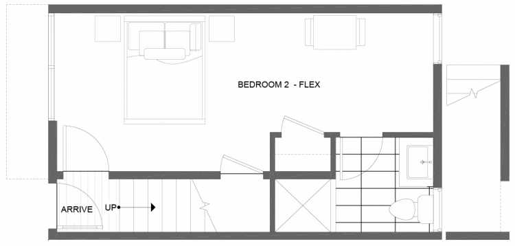 First Floor Plan of 1271 N 145th St, One of the Tate Townhomes in Haller Lake