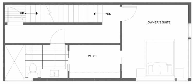 Third Floor Plan of 1281 N 145th St, One of the Tate Townhomes in Haller Lake