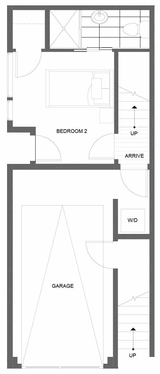 First Floor Plan of 14351 Stone Ave N, One of the Tate Townhomes in Haller Lake