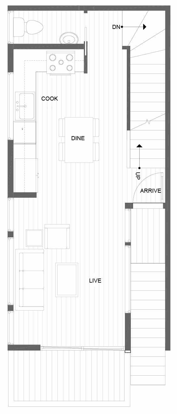 Second Floor Plan of 14351 Stone Ave N, One of the Tate Townhomes in Haller Lake