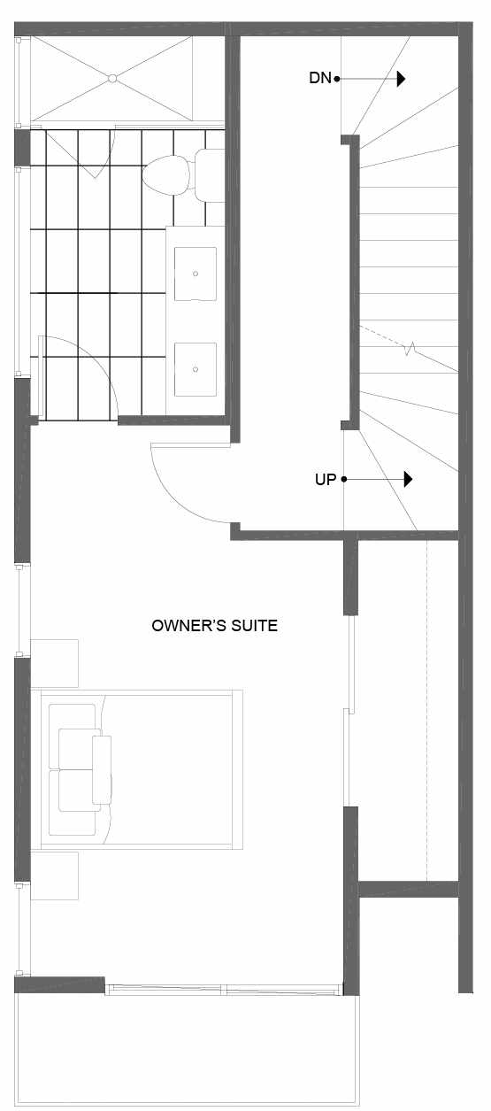 Third Floor Plan of 14351 Stone Ave N, One of the Tate Townhomes in Haller Lake