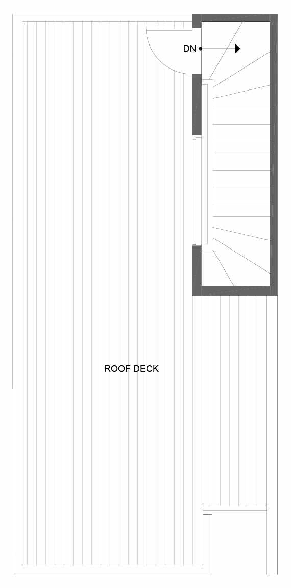 Roof Deck Floor Plan of 14351 Stone Ave N, One of the Tate Townhomes in Haller Lake