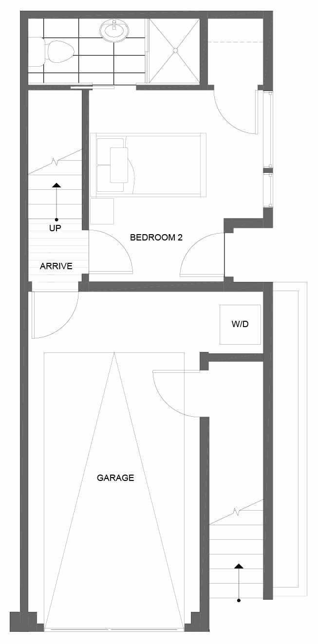 First Floor Plan of 14353 Stone Ave N, One of the Tate Townhomes in Haller Lake