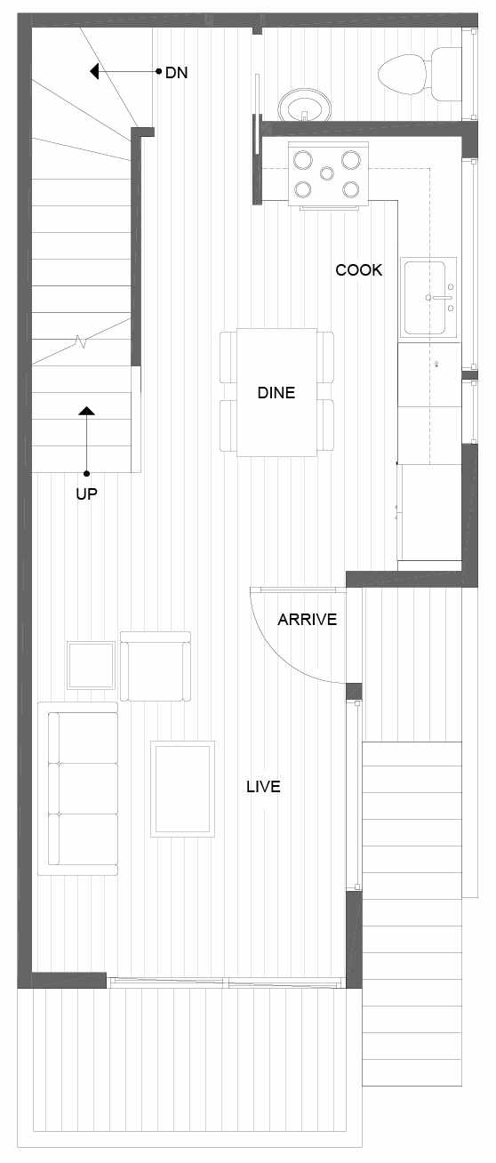 Second Floor Plan of 14353 Stone Ave N, One of the Tate Townhomes in Haller Lake