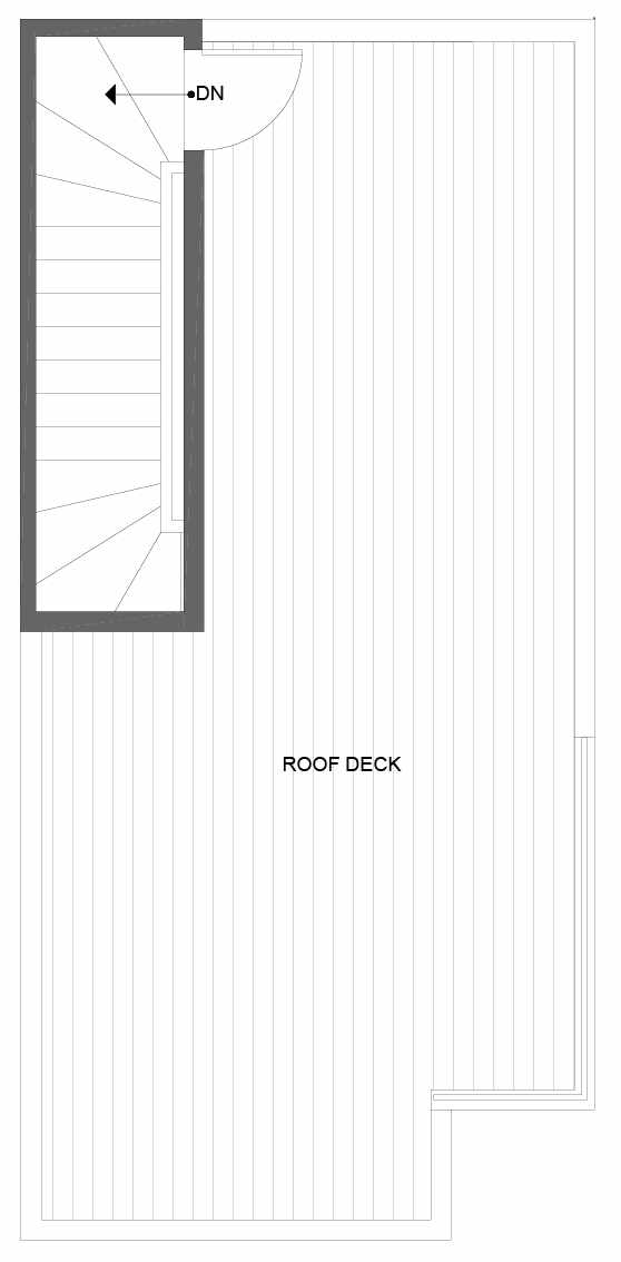 Roof Deck Floor Plan of 14353 Stone Ave N, One of the Tate Townhomes in Haller Lake