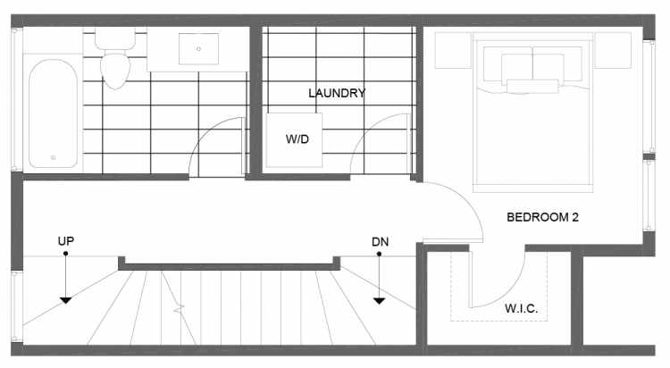 Second Floor Plan of 14355 Stone Ave N, One of the Tate Townhomes in Haller Lake