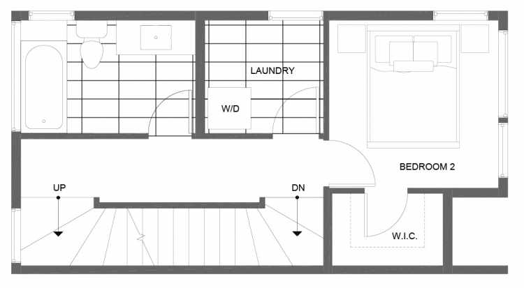 Second Floor Plan of 14357 Stone Ave N, One of the Tate Townhomes in Haller Lake