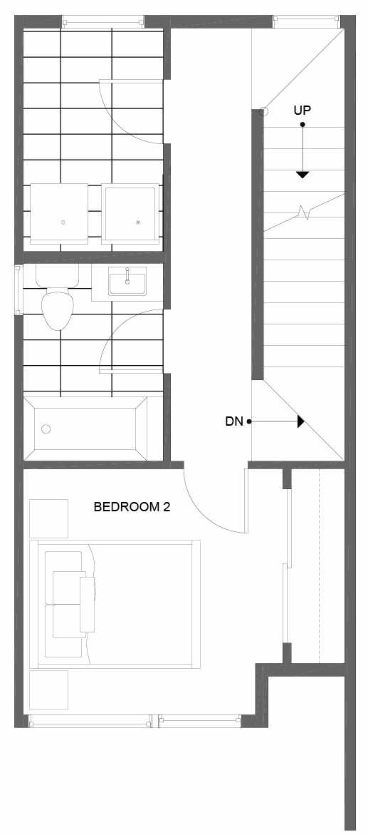 Second Floor Plan of 14359 Stone Ave N, One of the Tate Townhomes in Haller Lake