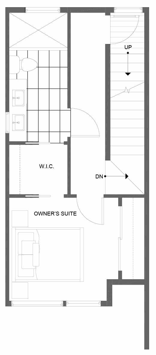 Third Floor Plan of 14359 Stone Ave N, One of the Tate Townhomes in Haller Lake