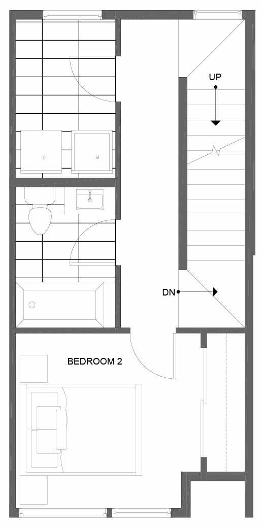 Second Floor Plan of 14361 Stone Ave N, One of the Tate Townhomes in Haller Lake