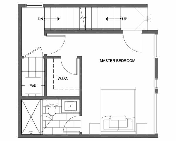 Third Floor Plan of 1703 NW 62nd St of the Kai Townhomes in Ballard