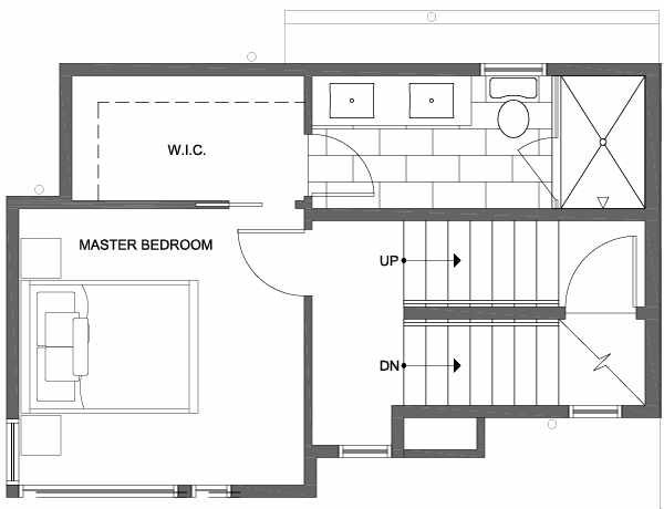 Third Floor Plan of 6111 17th Ave NW of the Kai Townhomes in Ballard