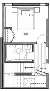 First Floor Plan of 3062A SW Avalon Way in West Seattle of Isla Townhomes