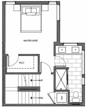 Third Floor Plan of 3062A SW Avalon Way in West Seattle of Isla Townhomes