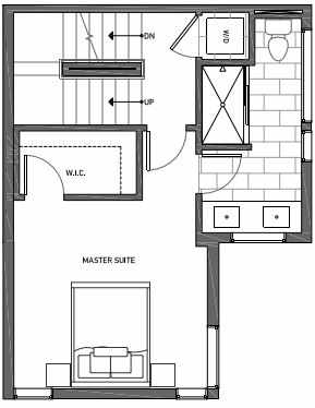 Third Floor Plan of 3062B SW Avalon Way in West Seattle of Isla Townhomes