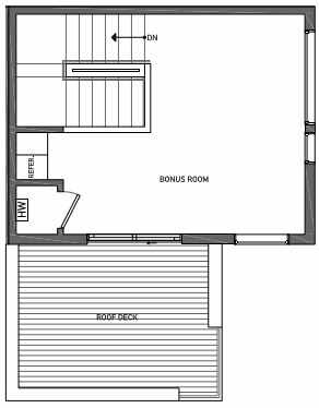 Fourth Floor Plan of 3062B SW Avalon Way in West Seattle of Isla Townhomes