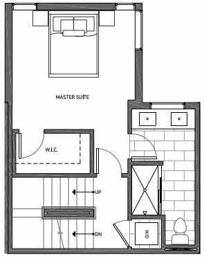 Third Floor Plan of 3062C SW Avalon Way in West Seattle of Isla Townhomes