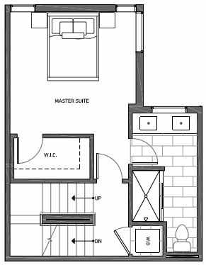 Third Floor Plan of 3062F SW Avalon Way in West Seattle of Isla Townhomes