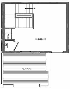 Fourth Floor Plan of 3062G SW Avalon Way in West Seattle of Isla Townhomes