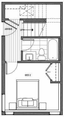 First Floor Plan of 3062I SW Avalon Way in West Seattle of Isla Townhomes