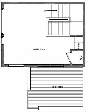 Fourth Floor Plan of 3062I SW Avalon Way in West Seattle of Isla Townhomes