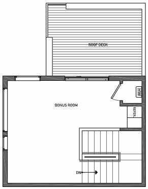 Fourth Floor Plan of 3062H SW Avalon Way in West Seattle of Isla Townhomes