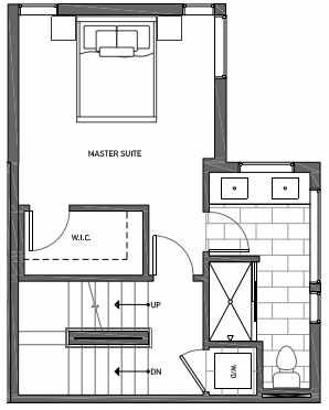 Third Floor Plan of 3070A SW Avalon Way in West Seattle of Isla Townhomes