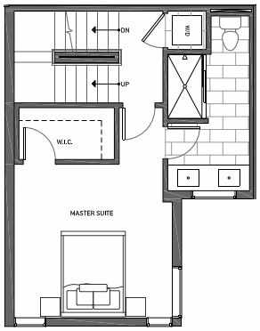 Third Floor Plan of 3070D SW Avalon Way in West Seattle of Isla Townhomes