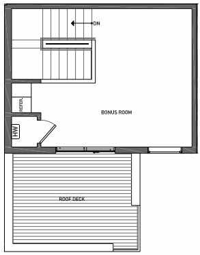 Fourth Floor Plan of 3070D SW Avalon Way in West Seattle of Isla Townhomes