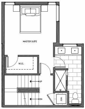 Third Floor Plan of 3070C SW Avalon Way in West Seattle of Isla Townhomes