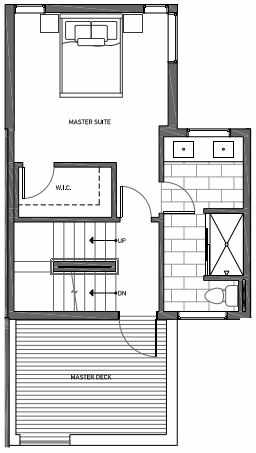 Third Floor Plan of 3070E SW Avalon Way in West Seattle of Isla Townhomes