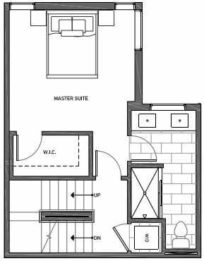 Third Floor Plan of 3070F SW Avalon Way in West Seattle of Isla Townhomes