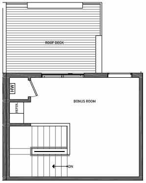 Fourth Floor Plan of 3070F SW Avalon Way in West Seattle of Isla Townhomes
