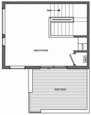 Fourth Floor Plan of 3070I SW Avalon Way in West Seattle of Isla Townhomes