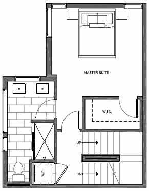 Third Floor Plan of 3070H SW Avalon Way in West Seattle of Isla Townhomes