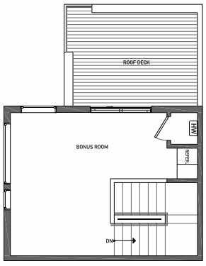 Fourth Floor Plan of 3070H SW Avalon Way in West Seattle of Isla Townhomes